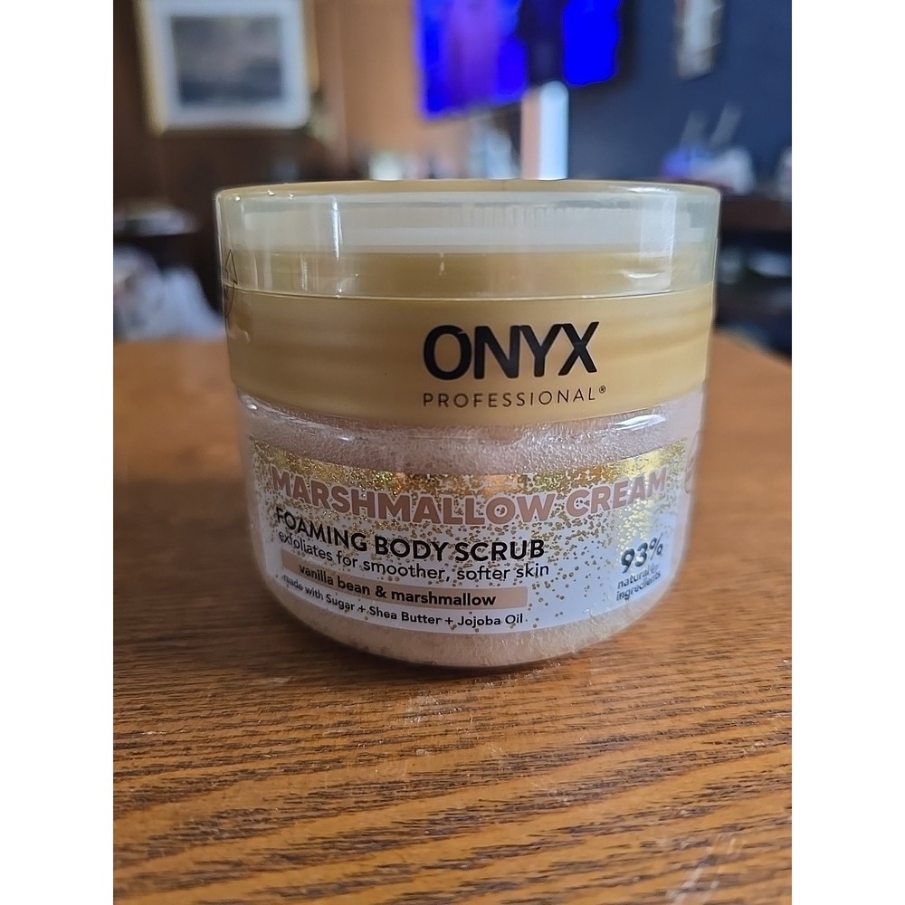 ONYX Professional Foaming Body Scrub‎ with Scrubber, Marshmallow Cream, 12 oz